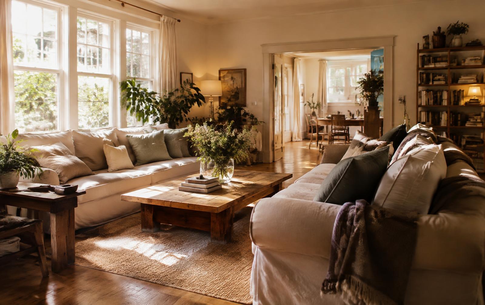 Sunlit living room